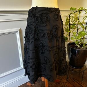 Elegant Black Floral Skirt